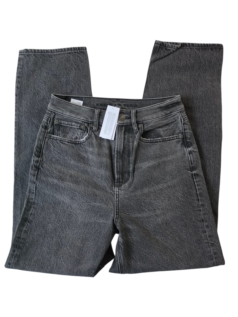 American Eagle Outfitters High-Rise Baggy Jeans - Washed Black